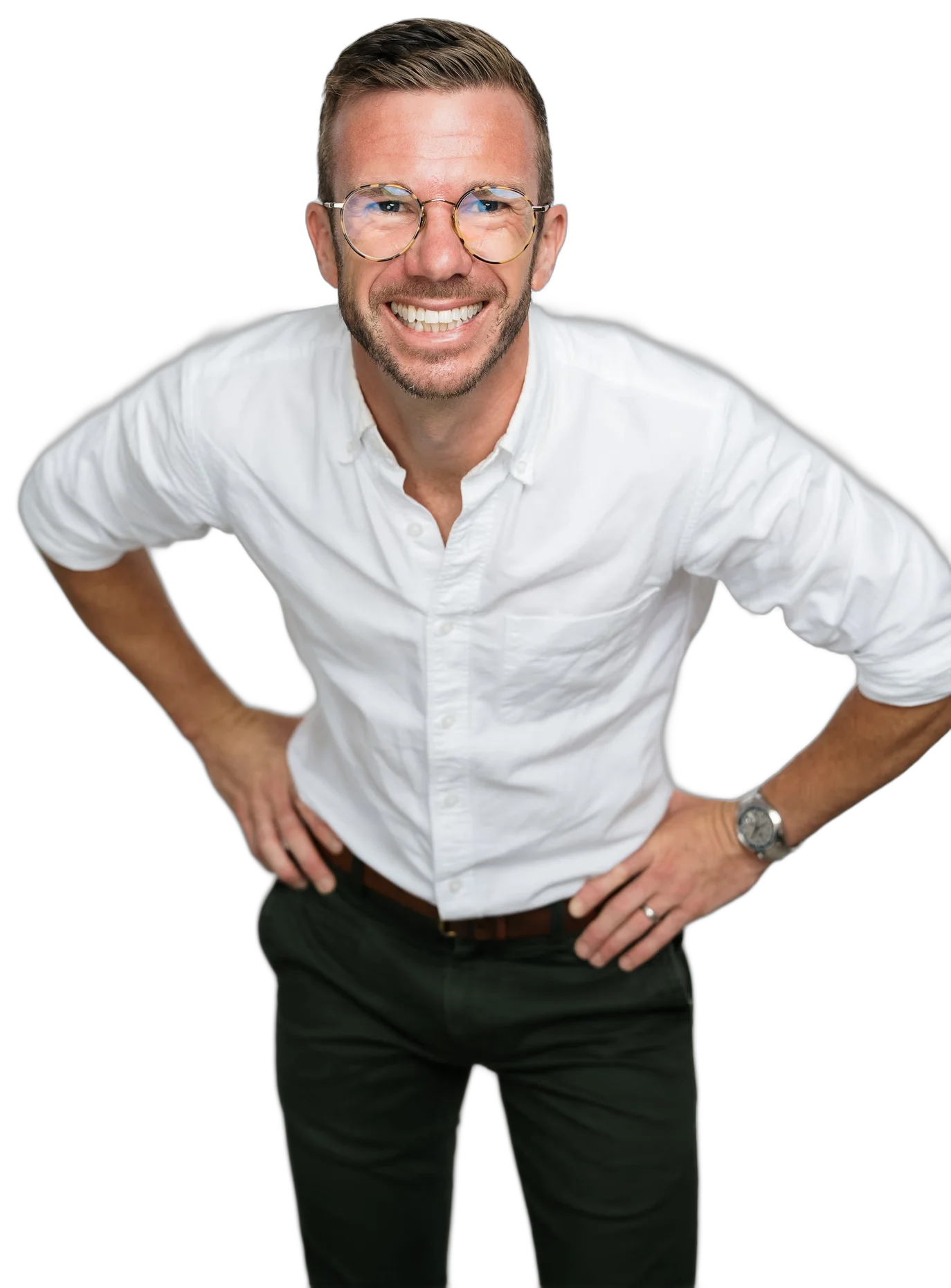 Hayden Judd smiling, hands on hips